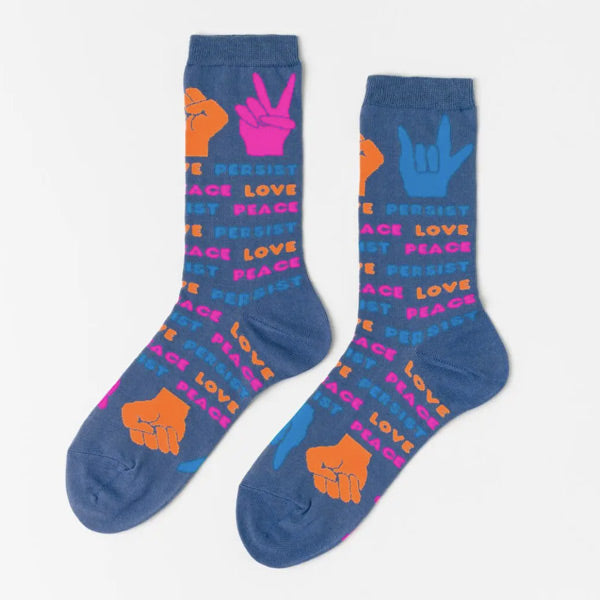 Women's Crew Socks - Love Peace Resist